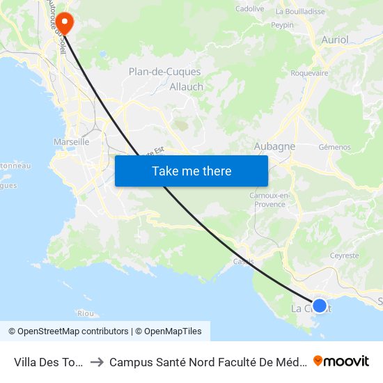 Villa Des Tours to Campus Santé Nord Faculté De Médecine map