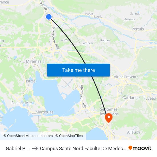 Gabriel Péri to Campus Santé Nord Faculté De Médecine map