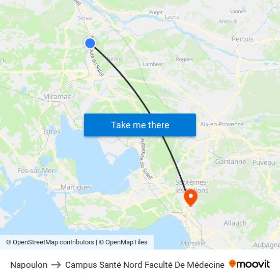 Napoulon to Campus Santé Nord Faculté De Médecine map