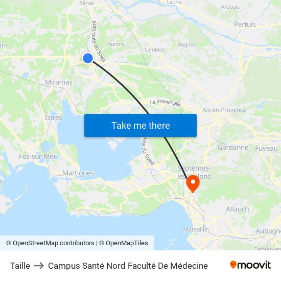 Taille to Campus Santé Nord Faculté De Médecine map