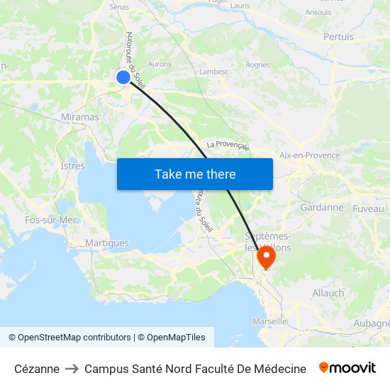 Cézanne to Campus Santé Nord Faculté De Médecine map