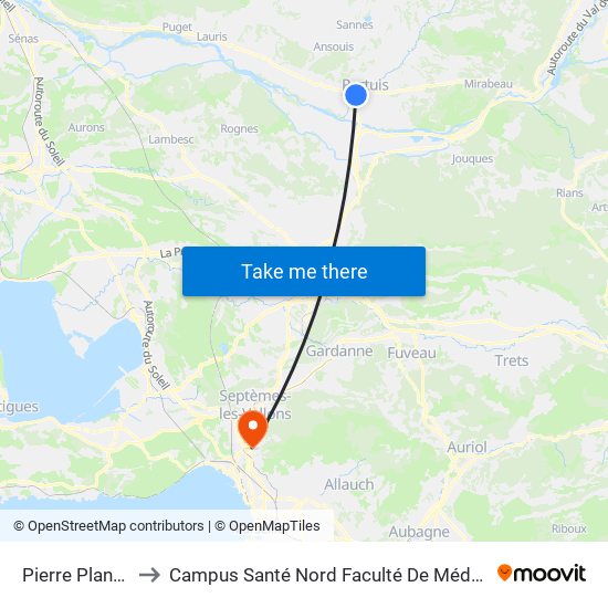 Pierre Plantée to Campus Santé Nord Faculté De Médecine map