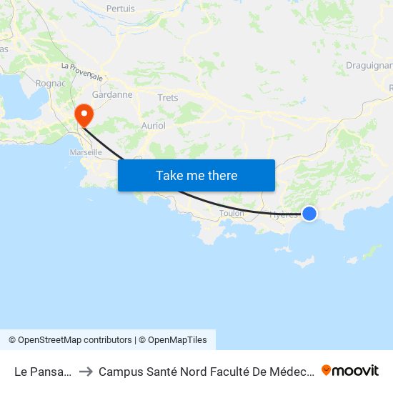 Le Pansard to Campus Santé Nord Faculté De Médecine map