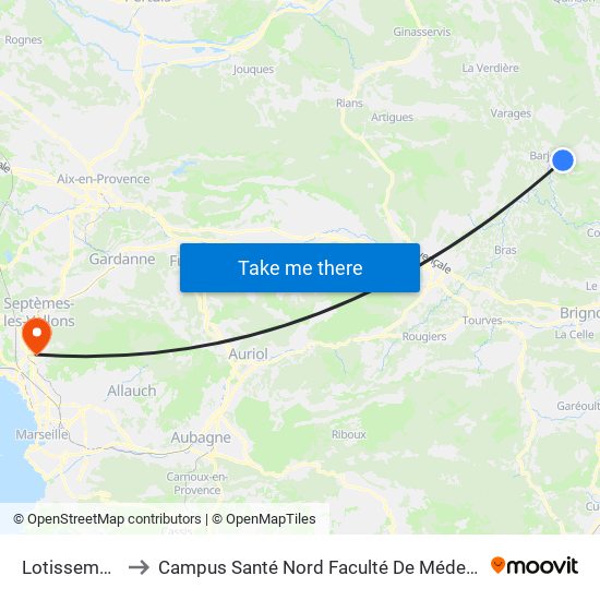 Lotissement to Campus Santé Nord Faculté De Médecine map