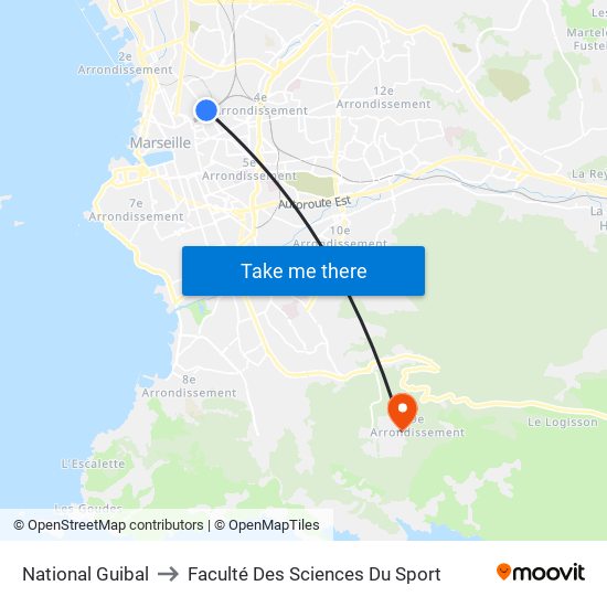 National Guibal to Faculté Des Sciences Du Sport map