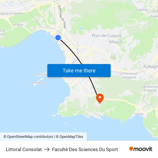 Littoral Consolat to Faculté Des Sciences Du Sport map