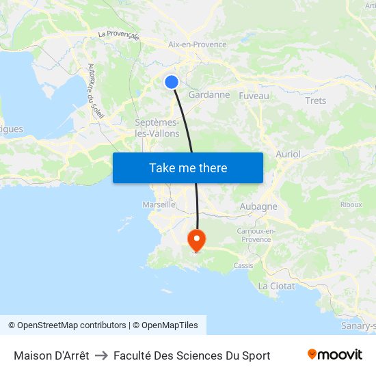 Maison D'Arrêt to Faculté Des Sciences Du Sport map