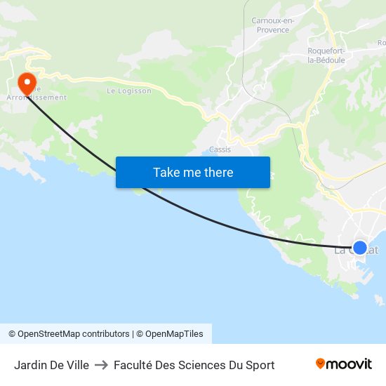 Jardin De Ville to Faculté Des Sciences Du Sport map