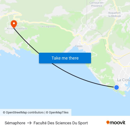 Sémaphore to Faculté Des Sciences Du Sport map