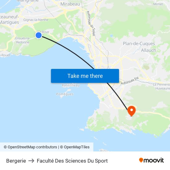 Bergerie to Faculté Des Sciences Du Sport map