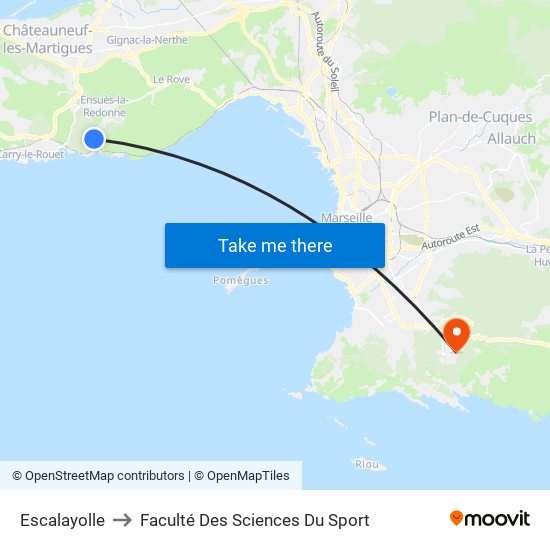 Escalayolle to Faculté Des Sciences Du Sport map