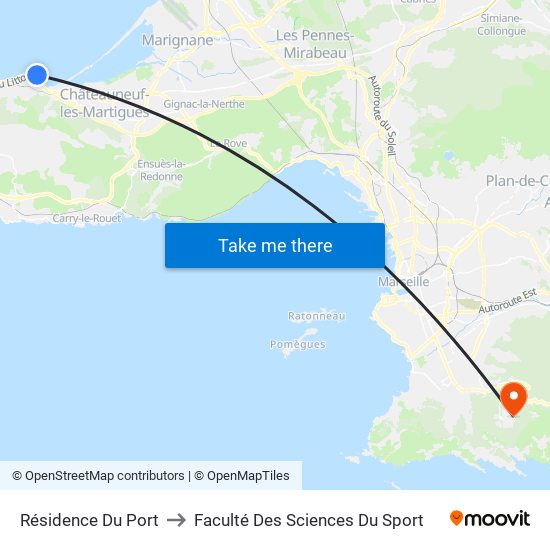 Résidence Du Port to Faculté Des Sciences Du Sport map