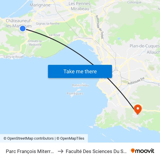 Parc François Miterrand to Faculté Des Sciences Du Sport map