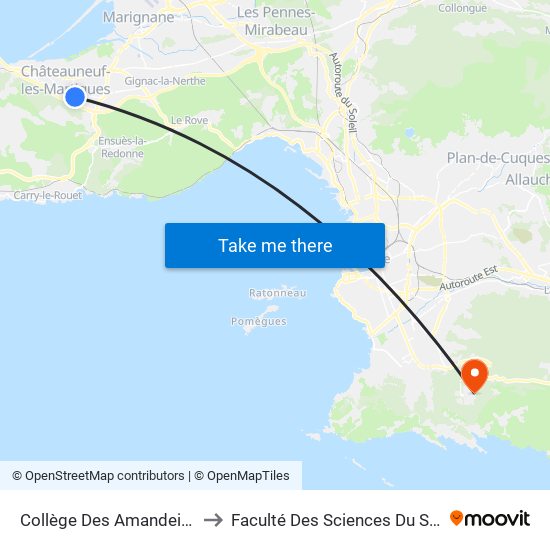 Collège Des Amandeirets to Faculté Des Sciences Du Sport map