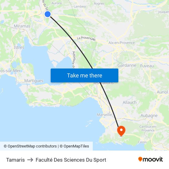 Tamaris to Faculté Des Sciences Du Sport map