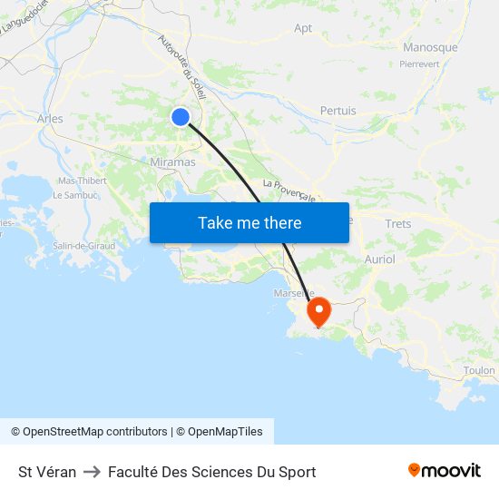 St Véran to Faculté Des Sciences Du Sport map