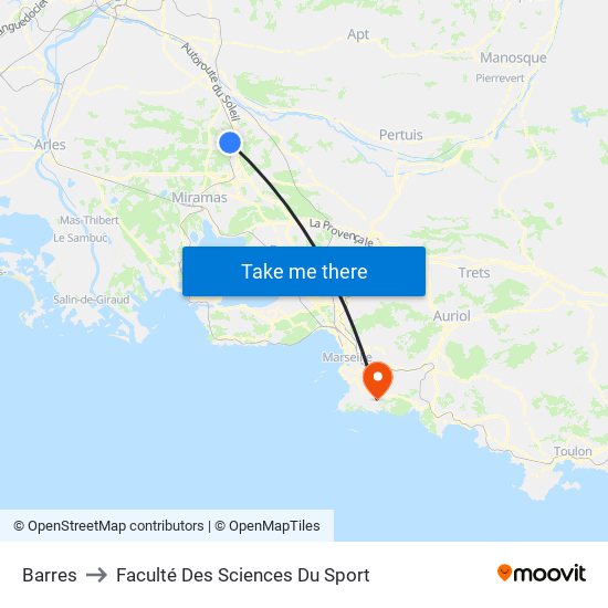 Barres to Faculté Des Sciences Du Sport map