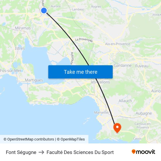 Font Ségugne to Faculté Des Sciences Du Sport map