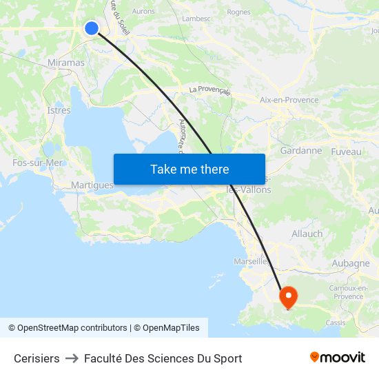 Cerisiers to Faculté Des Sciences Du Sport map
