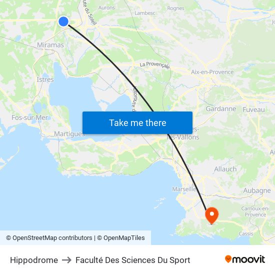Hippodrome to Faculté Des Sciences Du Sport map