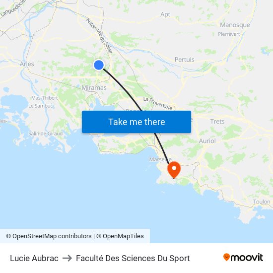 Lucie Aubrac to Faculté Des Sciences Du Sport map