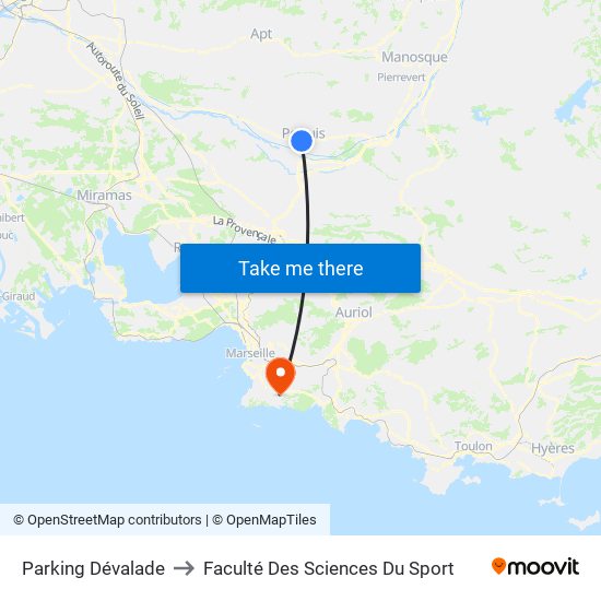 Parking Dévalade to Faculté Des Sciences Du Sport map