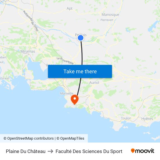 Plaine Du Château to Faculté Des Sciences Du Sport map