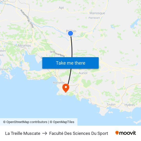 La Treille Muscate to Faculté Des Sciences Du Sport map