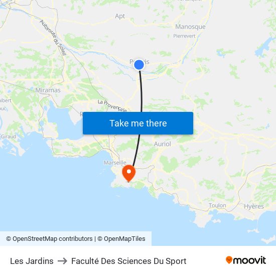 Les Jardins to Faculté Des Sciences Du Sport map