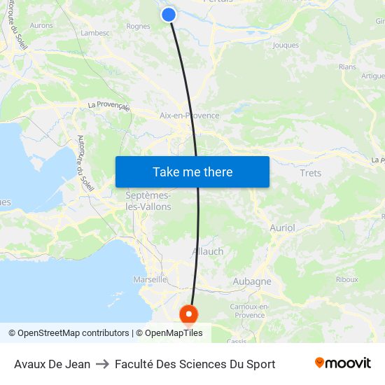 Avaux De Jean to Faculté Des Sciences Du Sport map