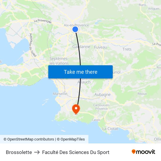 Brossolette to Faculté Des Sciences Du Sport map