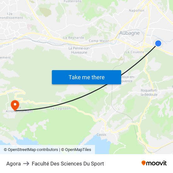 Agora to Faculté Des Sciences Du Sport map