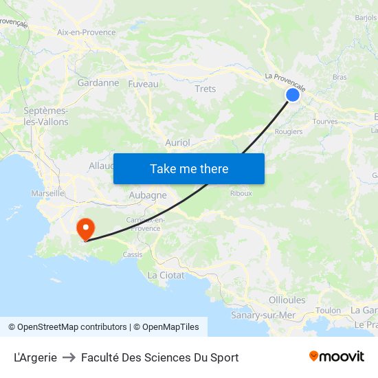 L'Argerie to Faculté Des Sciences Du Sport map