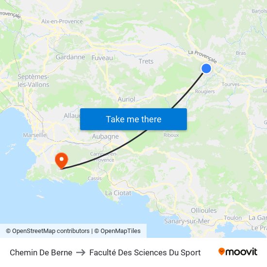 Chemin De Berne to Faculté Des Sciences Du Sport map