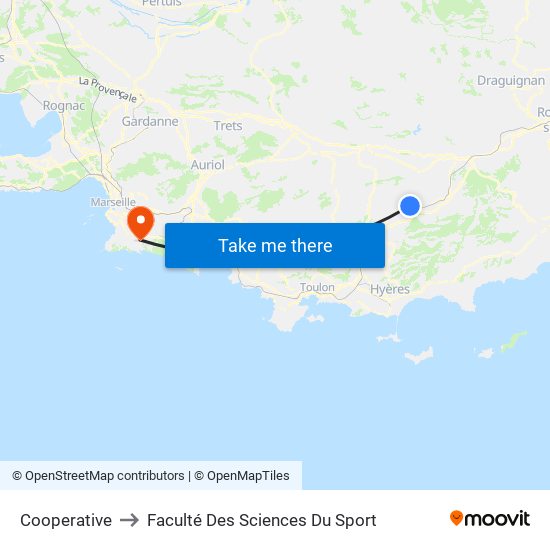 Cooperative to Faculté Des Sciences Du Sport map