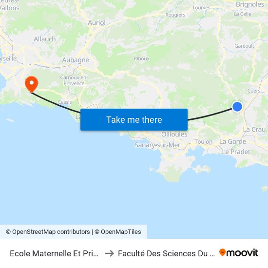 Ecole Maternelle Et Primaire to Faculté Des Sciences Du Sport map