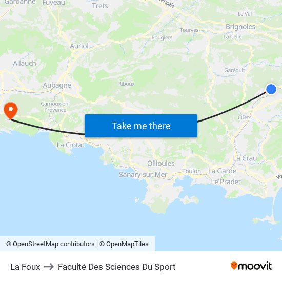 La Foux to Faculté Des Sciences Du Sport map