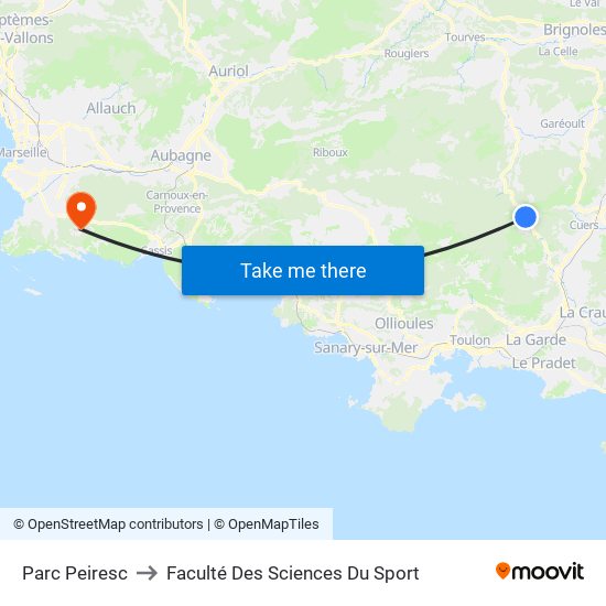 Parc Peiresc to Faculté Des Sciences Du Sport map