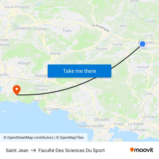 Saint Jean to Faculté Des Sciences Du Sport map