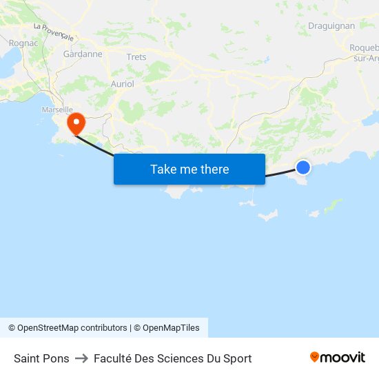 Saint Pons to Faculté Des Sciences Du Sport map