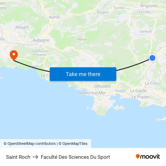 Saint Roch to Faculté Des Sciences Du Sport map