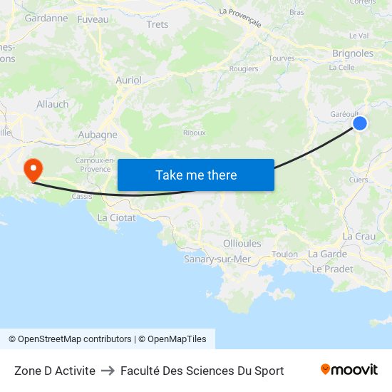 Zone D Activite to Faculté Des Sciences Du Sport map