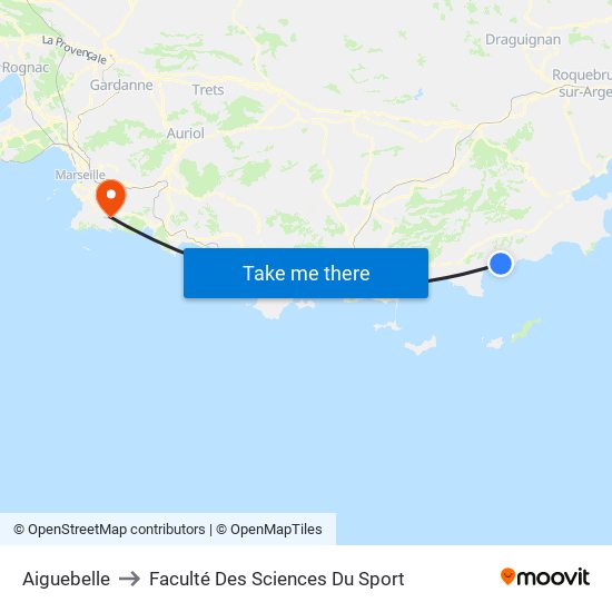 Aiguebelle to Faculté Des Sciences Du Sport map