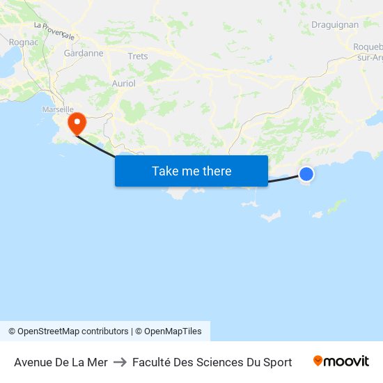 Avenue De La Mer to Faculté Des Sciences Du Sport map