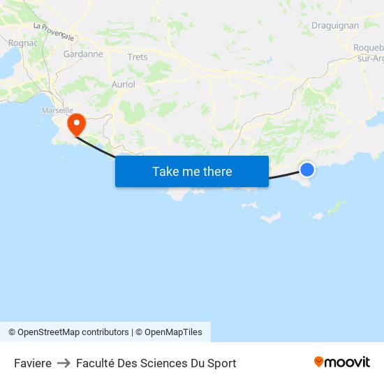 Faviere to Faculté Des Sciences Du Sport map