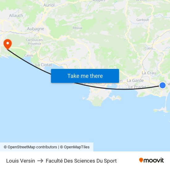 Louis Versin to Faculté Des Sciences Du Sport map
