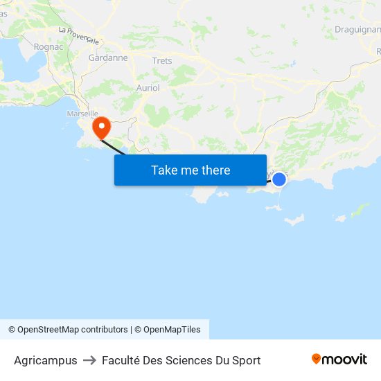 Agricampus to Faculté Des Sciences Du Sport map