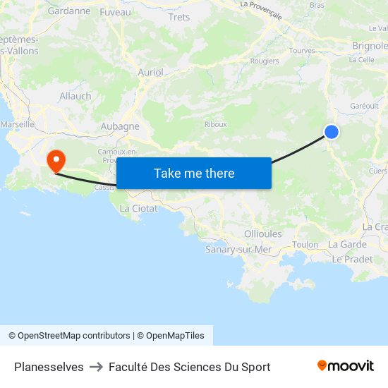 Planesselves to Faculté Des Sciences Du Sport map