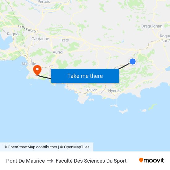 Pont De Maurice to Faculté Des Sciences Du Sport map