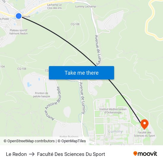 Le Redon to Faculté Des Sciences Du Sport map